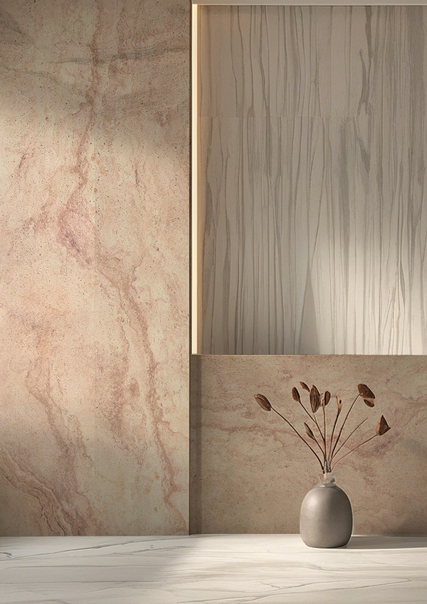 แผ่นผนังหินนุ่มยืดหยุ่น Travertine